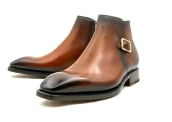 Americano Burnished Calfskin Slip-On Boot Caramel