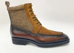 Burnished Calfskin & Suede Slip-On Boot Brown