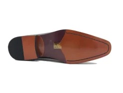 Burnished Calfskin & Suede Slip-On Chukka Boot Black