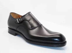 Burnished Calfskin "Fred" Monkstrap Black