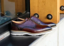 Burnished Calfskin Lace-Up Shoe Chestnut