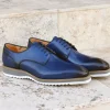 Burnished Calfskin Lace-Up Shoe Navy