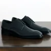 Burnished Calfskin Lace-Up Shoe Black