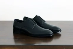 Burnished Calfskin Lace-Up Shoe Black