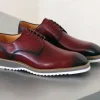 Burnished Calfskin Lace-Up Shoe Burgundy