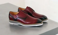 Burnished Calfskin Lace-Up Shoe Burgundy