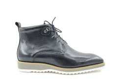 Burnished Calfskin Lace-Up Boot Grey
