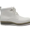 Burnished Calfskin Lace-Up Boot White