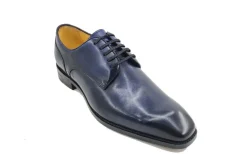 Burnished Calfskin Lace-Up Shoe Blue