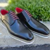 Burnished Calfskin Lace-Up Shoe Black