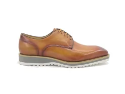 Burnished Calfskin Lace-Up Shoe Cognac