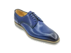 Burnished Calfskin Lace-Up Shoe Navy