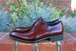 Burnished Calfskin Lace-Up Oxford Burgundy