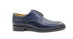 Burnished Calfskin Lace-Up Shoe Blue