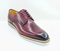 Burnished Calfskin Lace-Up Shoe Burgundy