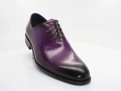 Burnished Calfskin Lace-Up Oxford Purple
