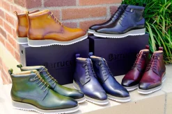 Burnished Calfskin Lace-Up Boot Black