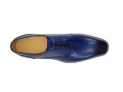Burnished Calfskin Lace-Up Shoe Navy