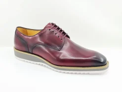 Burnished Calfskin Lace-Up Shoe Burgundy