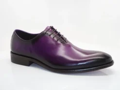 Burnished Calfskin Lace-Up Oxford Purple
