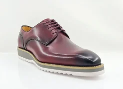 Burnished Calfskin Lace-Up Shoe Burgundy