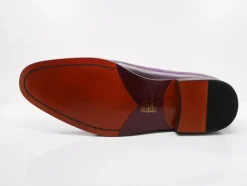 Burnished Calfskin Lace-Up Oxford Purple