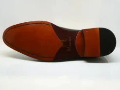Burnished Calfskin Lace-Up Oxford Navy