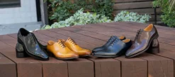 Burnished Calfskin Lace-Up Oxford Black