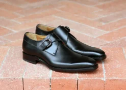 Burnished Calfskin Monkstrap Black