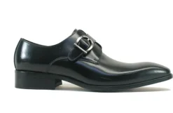 Burnished Calfskin Monkstrap Black