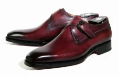 Burnished Calfskin Monkstrap Burgundy