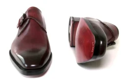Burnished Calfskin Monkstrap Burgundy
