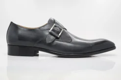 Burnished Calfskin Monkstrap Grey