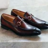 Burnished Calfskin Slip-On Loafer Whiskey