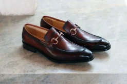 Burnished Calfskin Slip-On Loafer Whiskey
