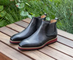 Burnished Calfskin Slip-On Boot Grey
