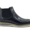 Burnished Calfskin Slip-On Boot Black