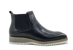 Burnished Calfskin Slip-On Boot Black