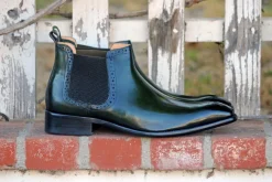 Burnished Calfskin Slip-On Boot Emerald