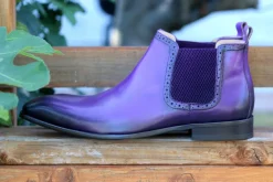 Burnished Calfskin Slip-On Boot Purple