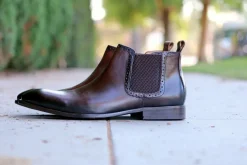 Burnished Calfskin Slip-On Boot Chestnut