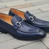 Burnished Calfskin Slip-On Loafer Blue