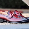 Burnished Calfskin Slip-On Loafer Red