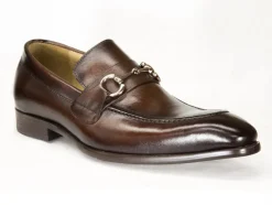 Burnished Calfskin Slip-On Loafer Brown
