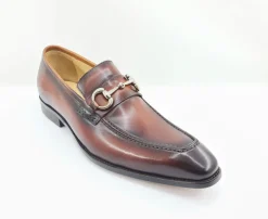 Burnished Calfskin Slip-On Loafer Whiskey