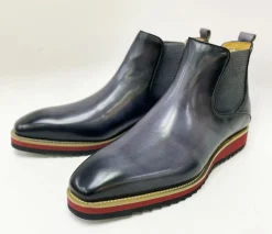 Burnished Calfskin Slip-On Boot Grey