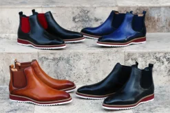 Burnished Calfskin Slip-On Boot Black