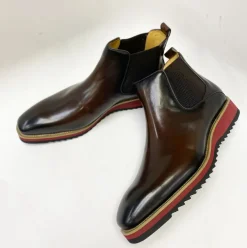 Burnished Calfskin Slip-On Boot Brown
