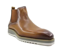 Burnished Calfskin Slip-On Boot Cognac