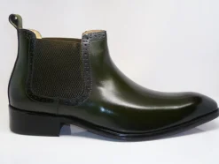 Burnished Calfskin Slip-On Boot Emerald